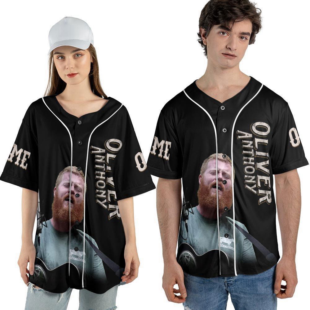Custom Name Oliver Anthony Baseball Jersey, Rich Men North Of Richmond Country Music Lover - lylyprint.com
