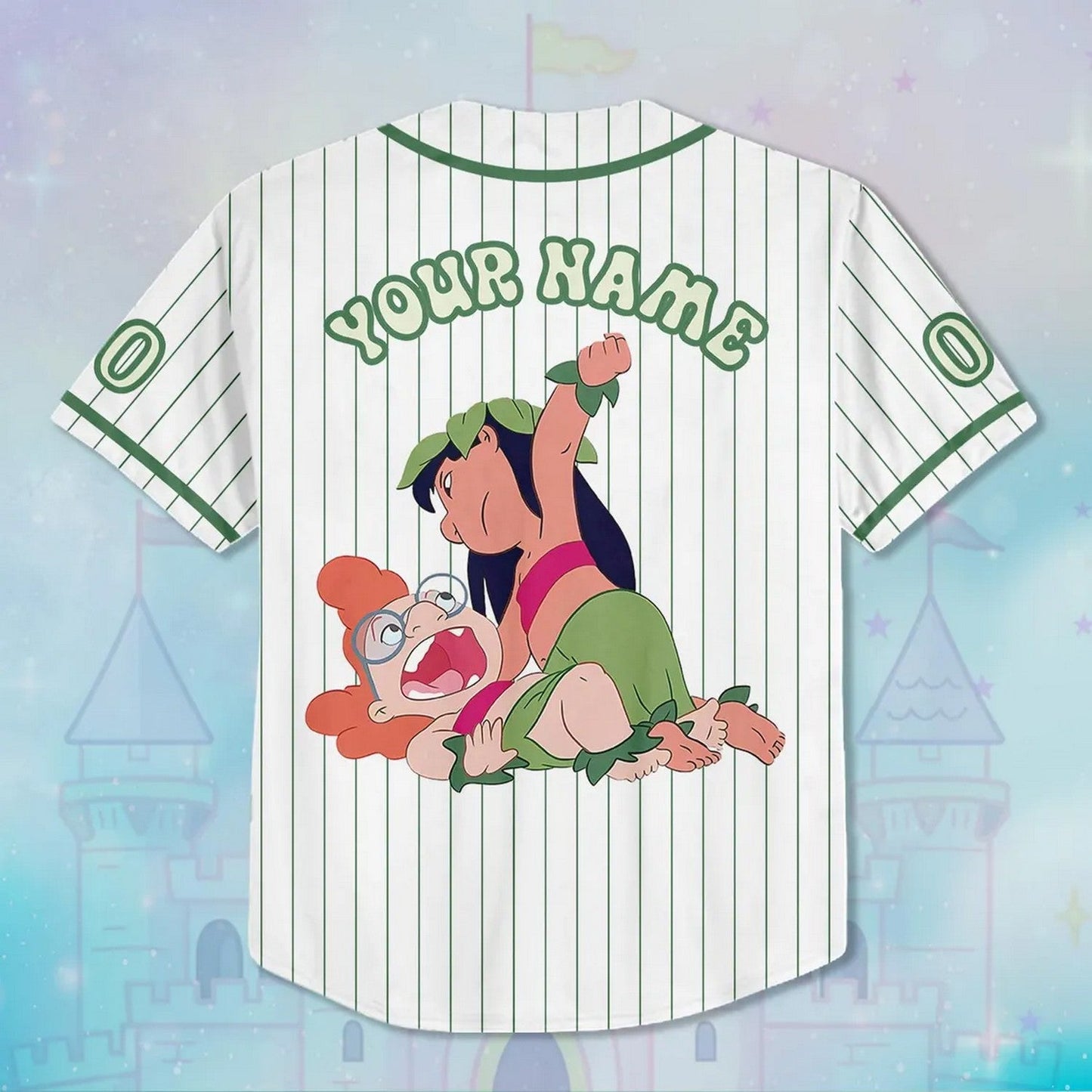 Custom Name Parody Lilo & Myrtle Cartoon Hawaiian Punch White Baseball Jersey