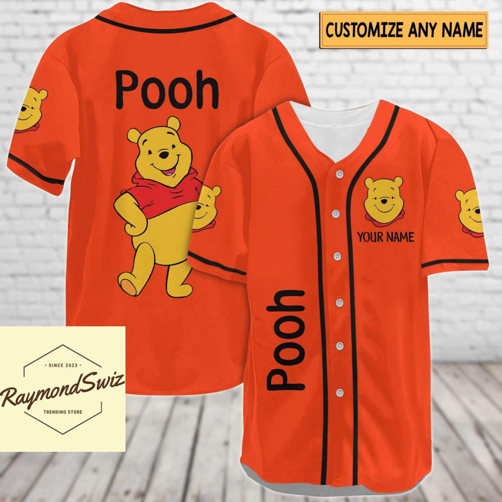 Custom Pooh Jersey Shirt, Pooh Baseball Shirt, Pooh Bear Jersey - lylyprint.com