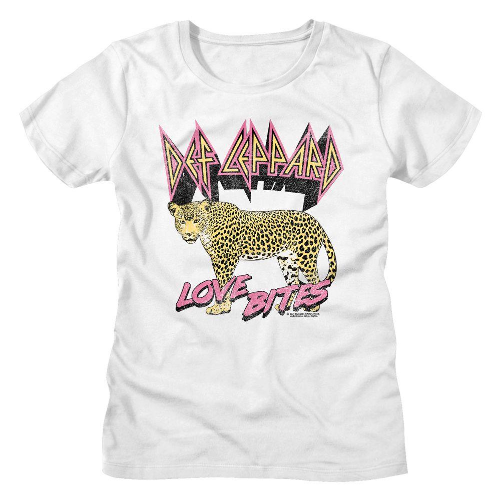 Def Leppard Love Bites Leopard Womens T-Shirt