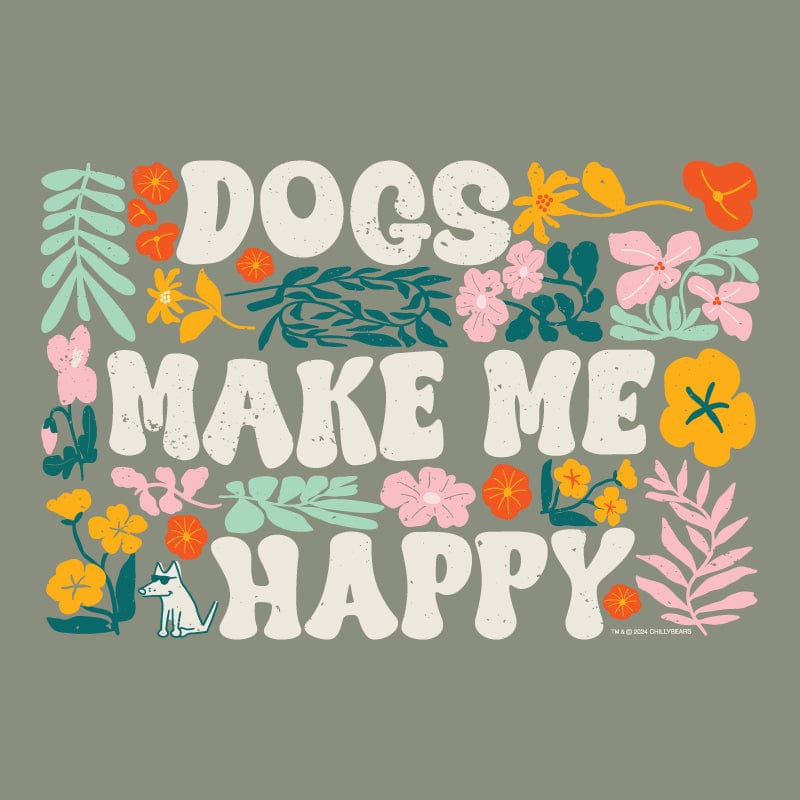 Dogs Make Me Happy - Ladies Curvy V-Neck Tee