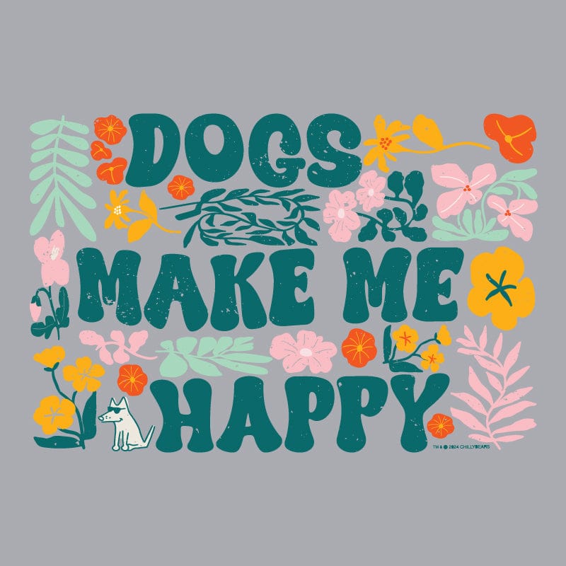 Dogs Make Me Happy - Baseball T-Shirt
