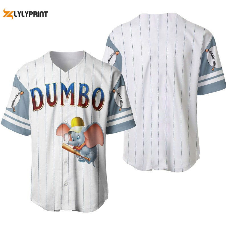 Dumbo The Flying Elephant All Over Print Pinstripe Baseball Jersey - lylyprint.com