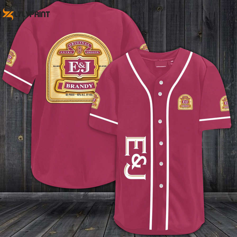 E&J Brandy All Over Print Unisex Baseball Jersey - Ruby - lylyprint.com