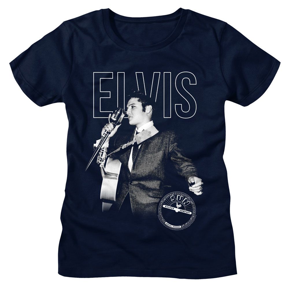Elvis Presley - Elvis On The Mic Womens T-Shirt
