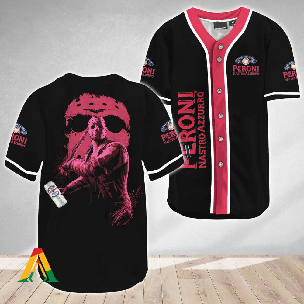 Friday the 13th Peroni Beer Baseball Jersey - Jason Voorhees Fan Merch - Aopprinter
