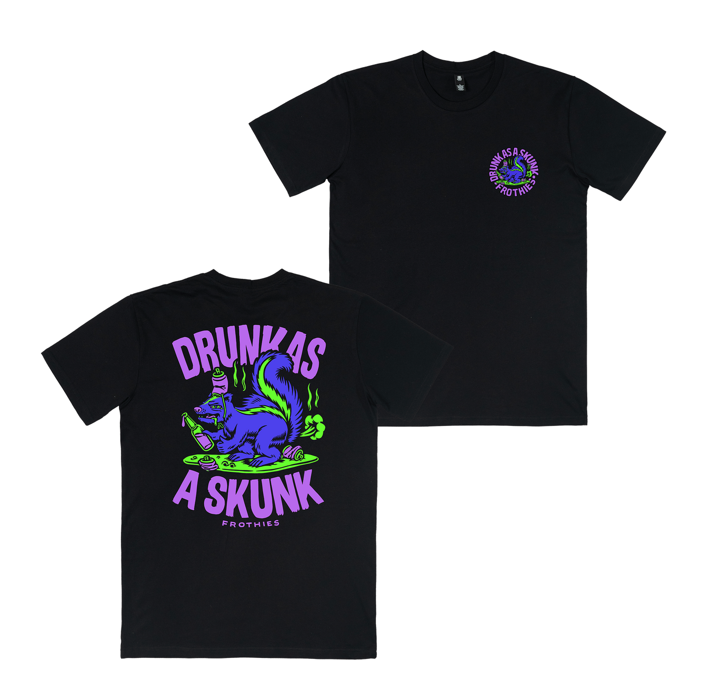 Drunk Skunk Tee Black