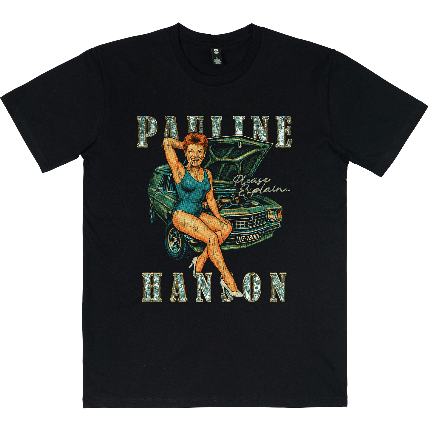Please Explain Pauline Hanson Tee Black