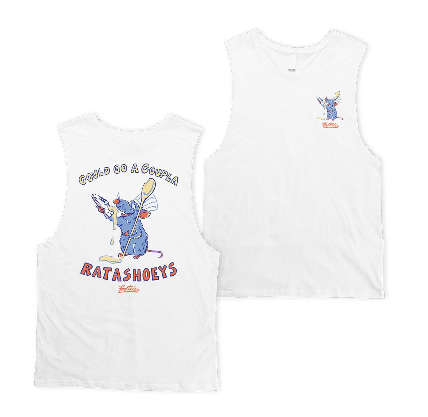 Ratashoeys Muscle Tee White