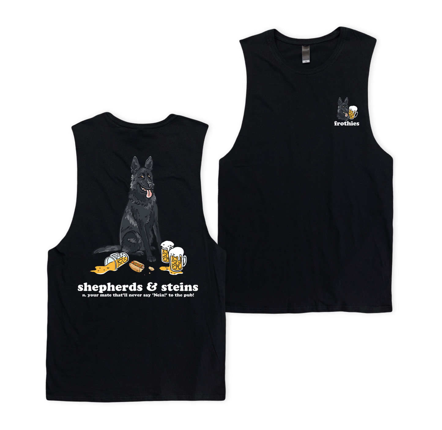 Shepherds and Steins Muscle Tee Black