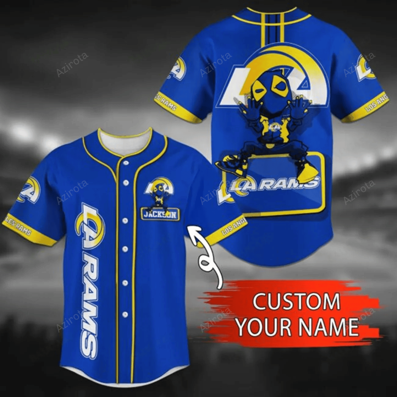 Los Angeles Rams Personalized Baseball Jersey Bg72