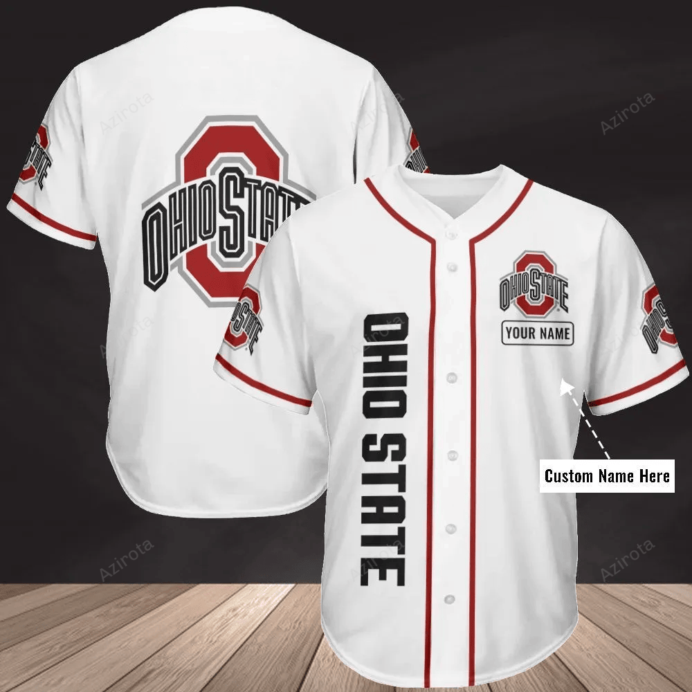 Ohio State Buckeyes Personalized Baseball Jersey 345
