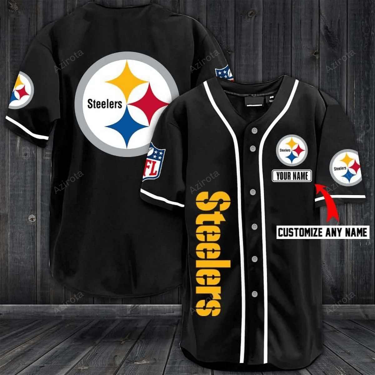 Pittsburgh Steelers Personalized Custom Name For You Baseball Jersey - Zimustore