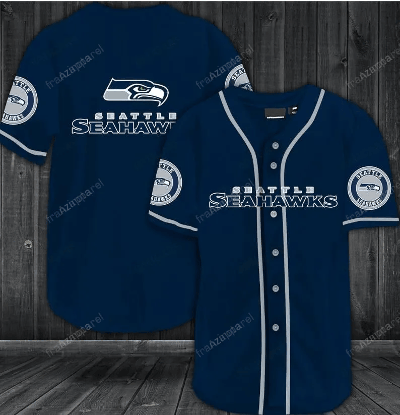 Seattle Seahawks Personalized Baseball Jersey Shirt 74