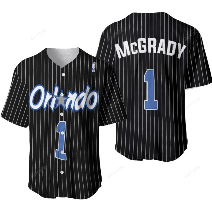 Orlando Magic Tracy Mcgrady 1 Great Player Nba Basketball Team Logo 3D Designed Baseball Jersey Nba Gift For Fans