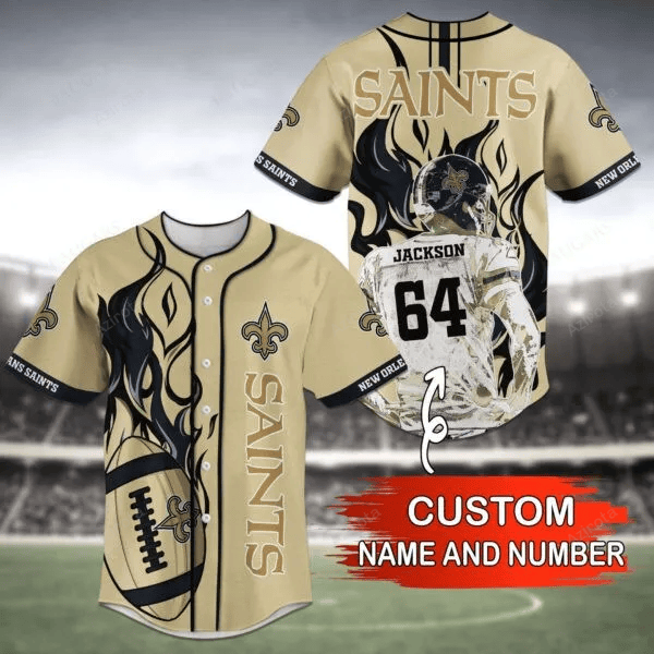 New Orleans Saints Personalized Baseball Jersey Bg40