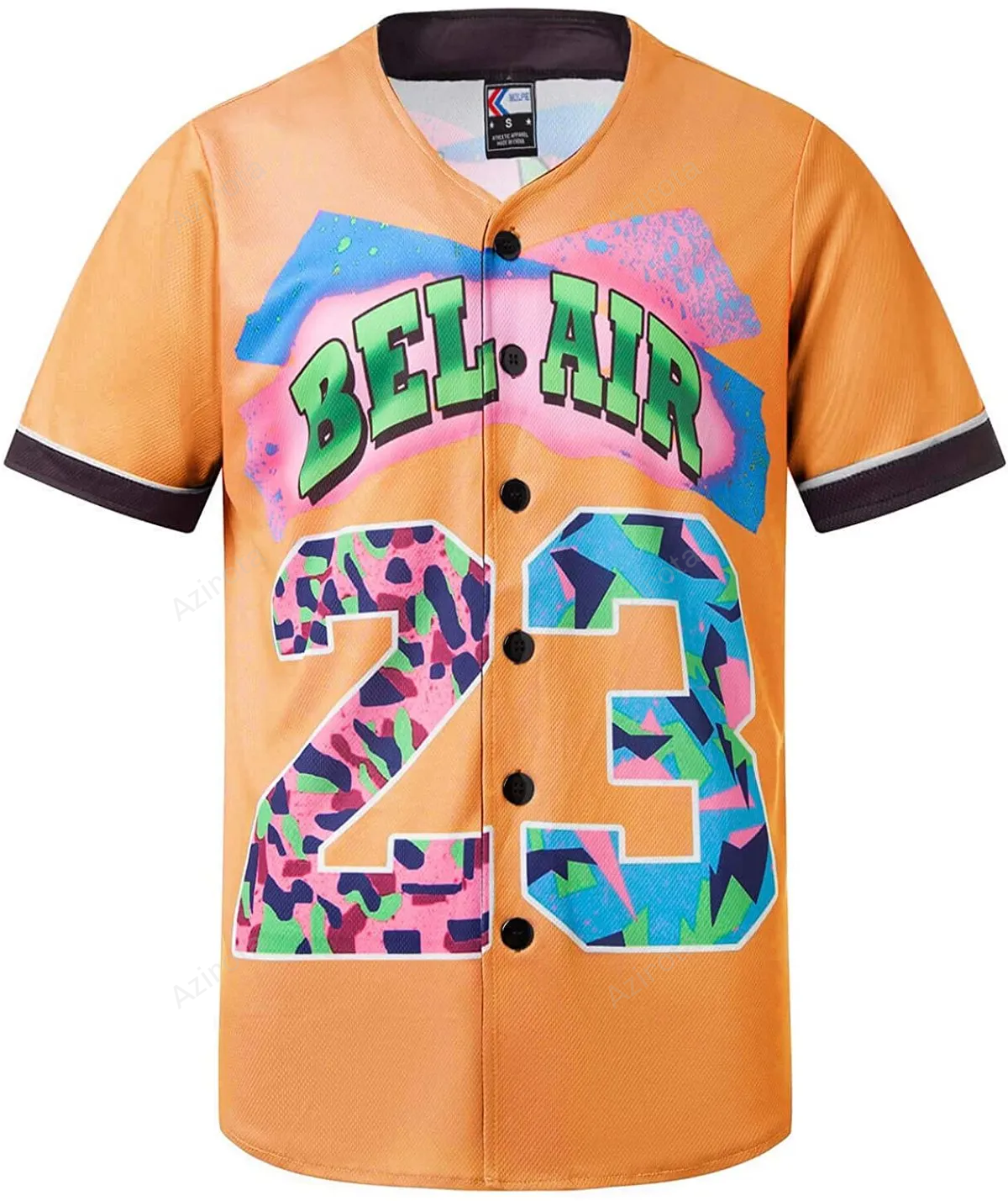 Personalized Orange Shirts Hip Hop 90s Fashion Custom Number Idea Gift For Fans Baseball Jersey - Zimustore