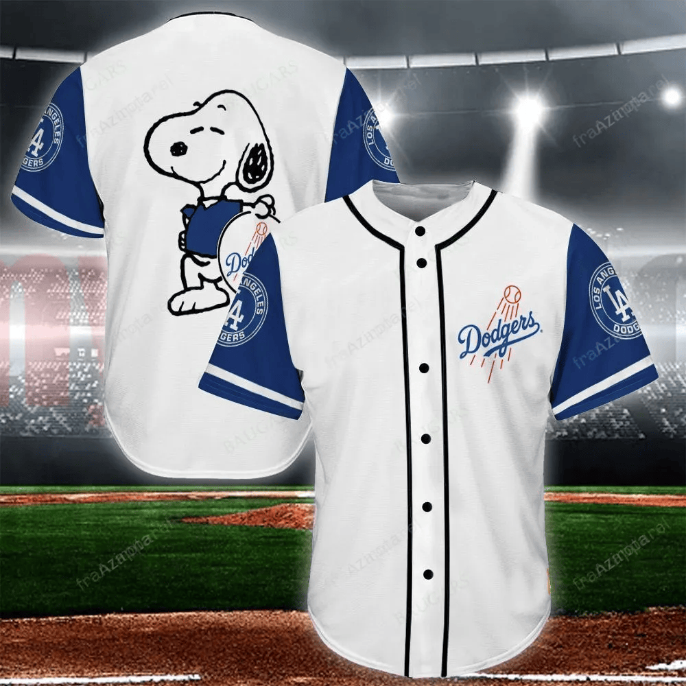 Snoopy Los Angeles Dodgers Baseball Jersey 14