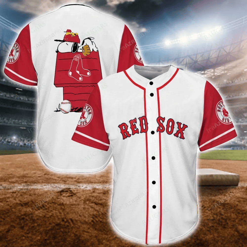 Snoopy Boston Red Sox Baseball Jersey 22