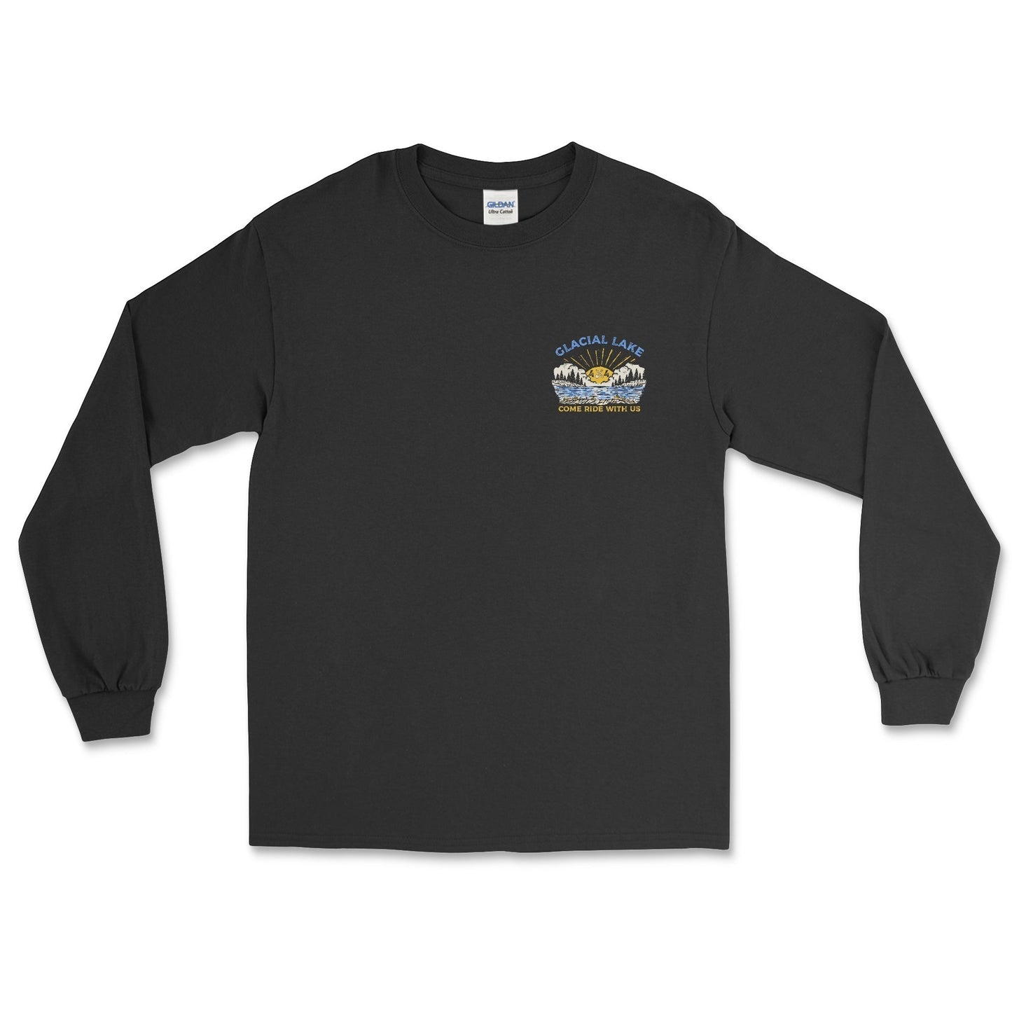 Glacial Lake Long-Sleeve Black 4 x 4 Tee