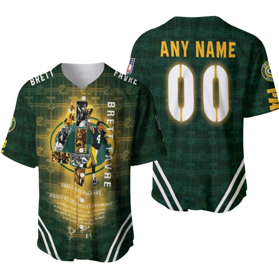 Custom Brett Favre Retirement Ceremony Baseball Jersey - Perfect Gift for Green Bay Packers Fans - lylyprint.com