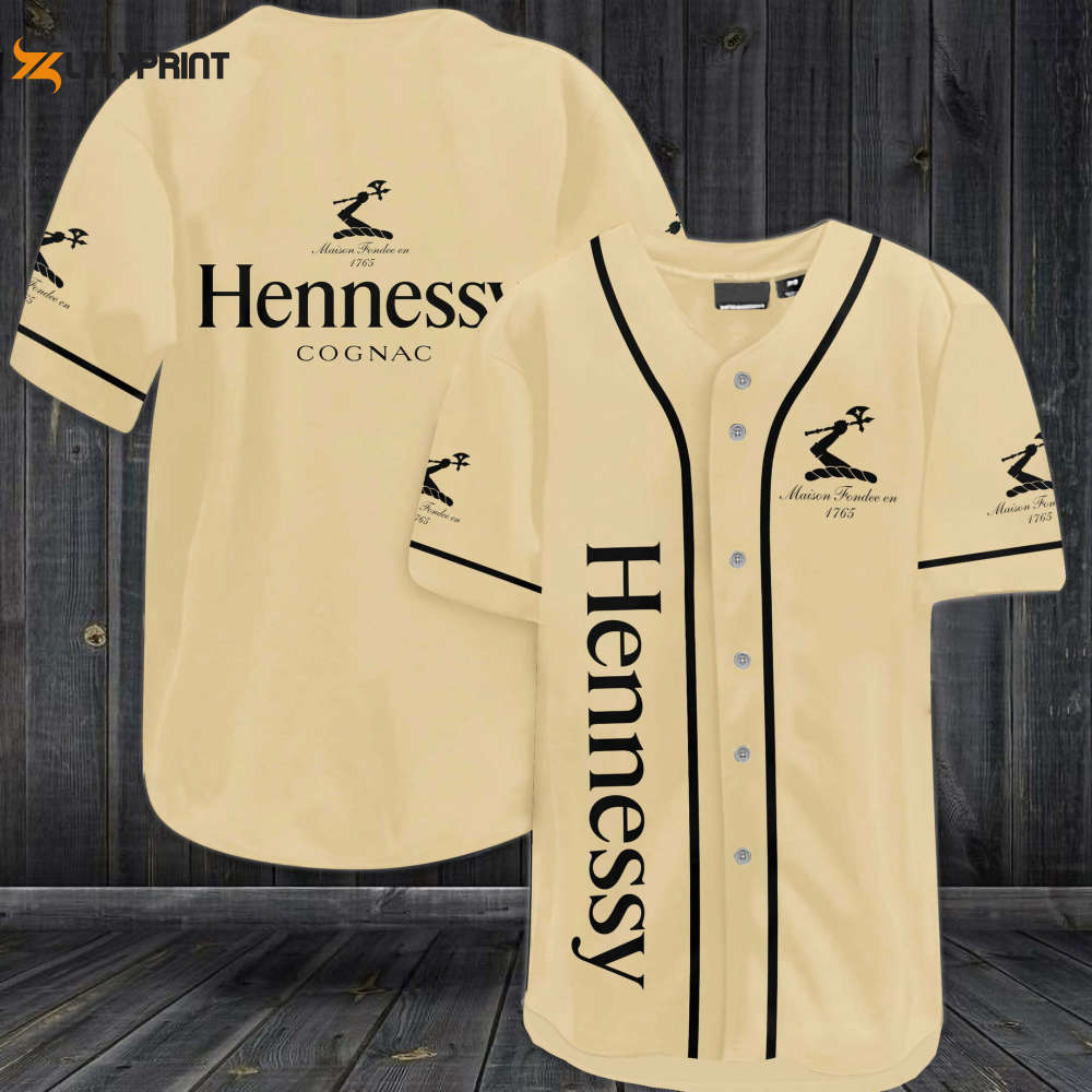 Hennessy Cognac Baseball Jersey Beige - lylyprint.com