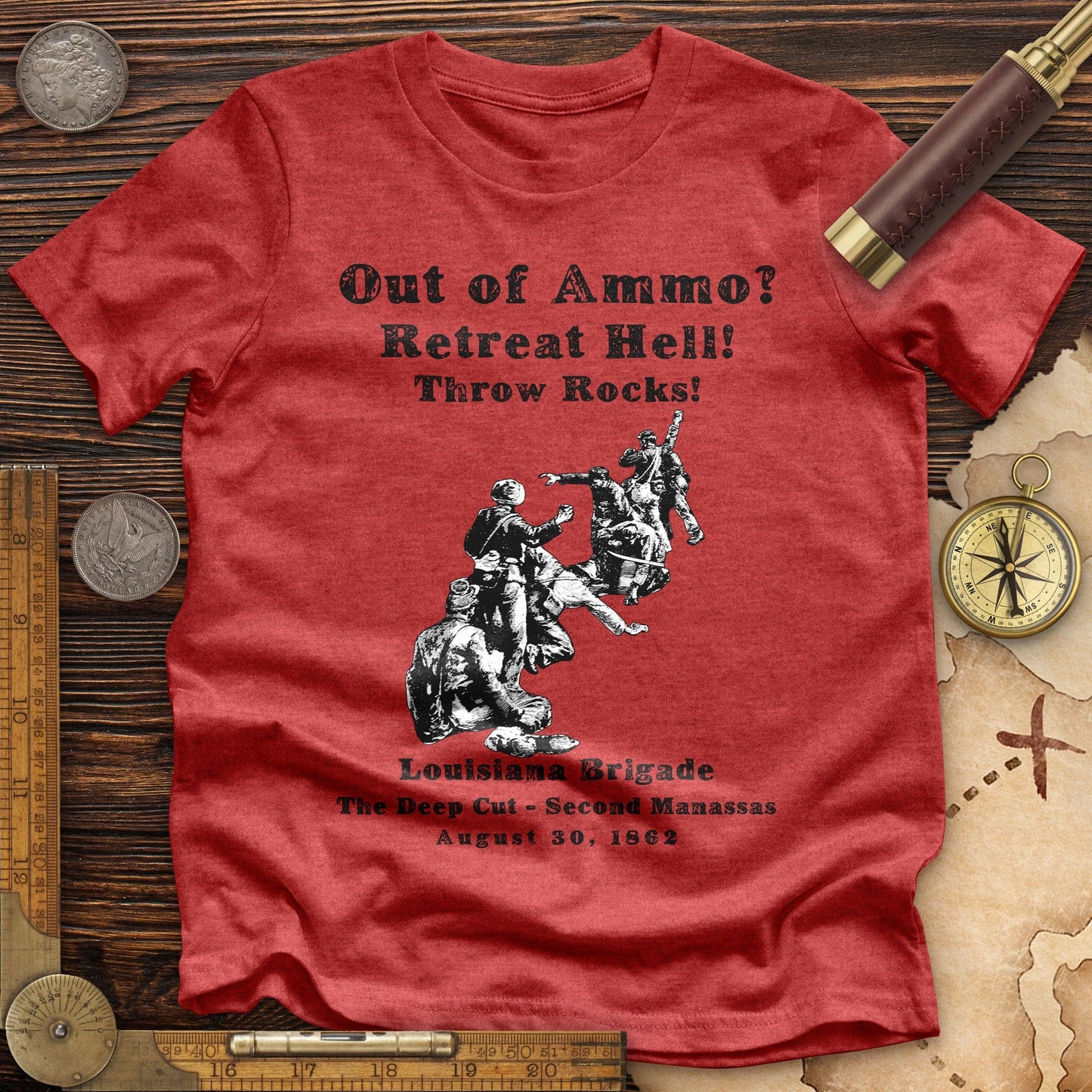 Out Of Ammo Throw Rocks Premium Quality Tee