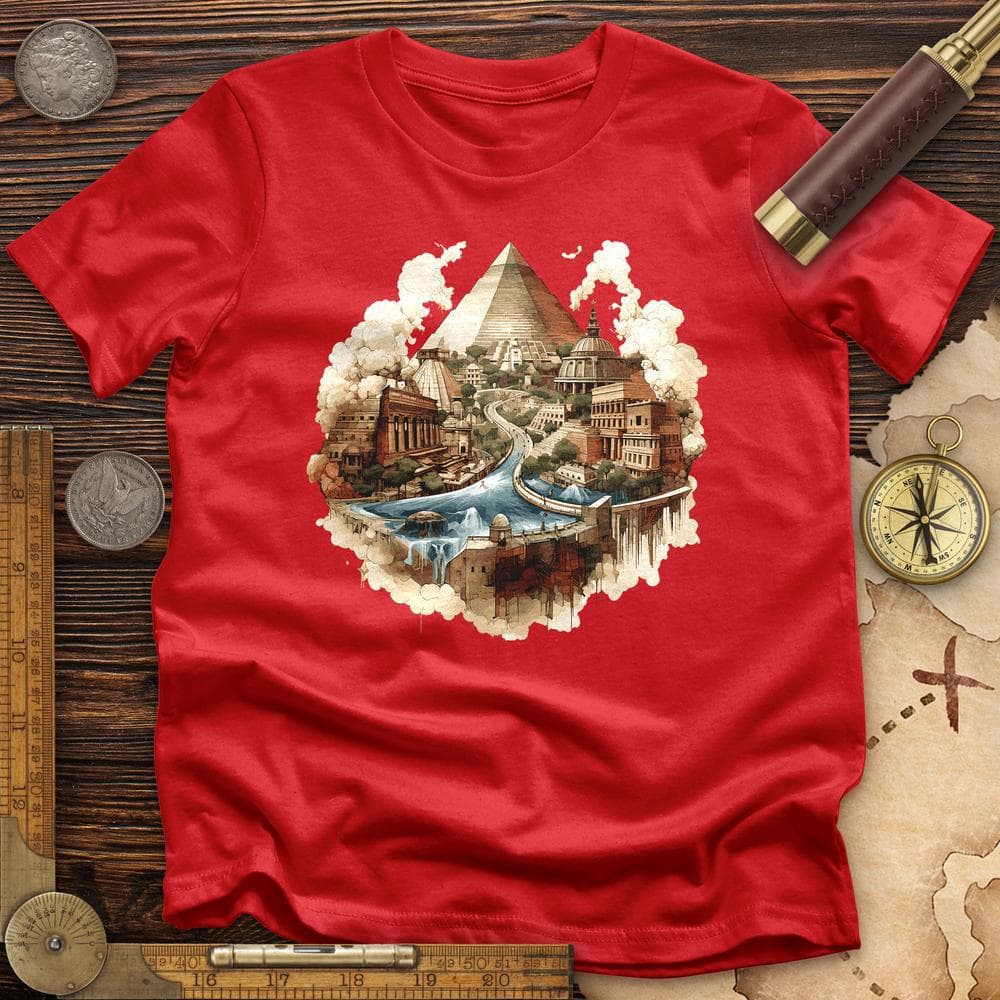 Pyramids Egypt City With River T-Shirt