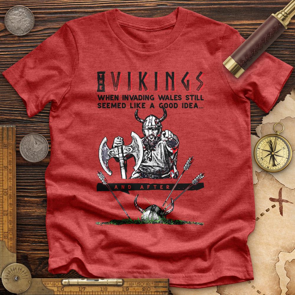 Vikings Never Defeated Wales Premium Quality Tee