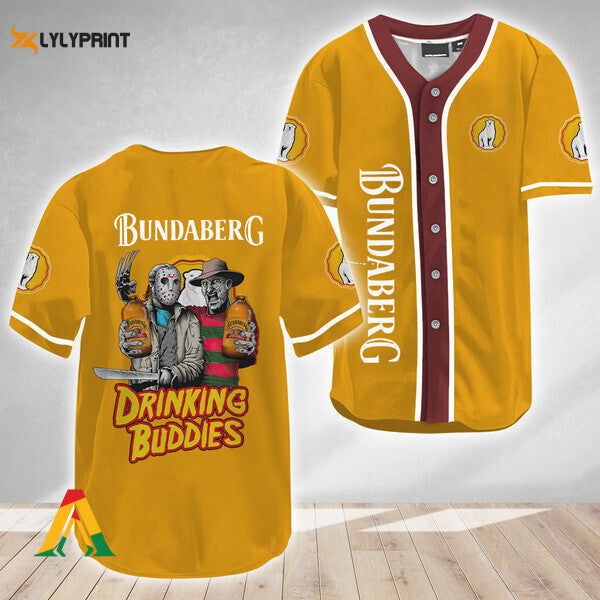 Horror Freddy Jason Drinking Buddies Bundaberg Rum Baseball Jersey - lylyprint.com