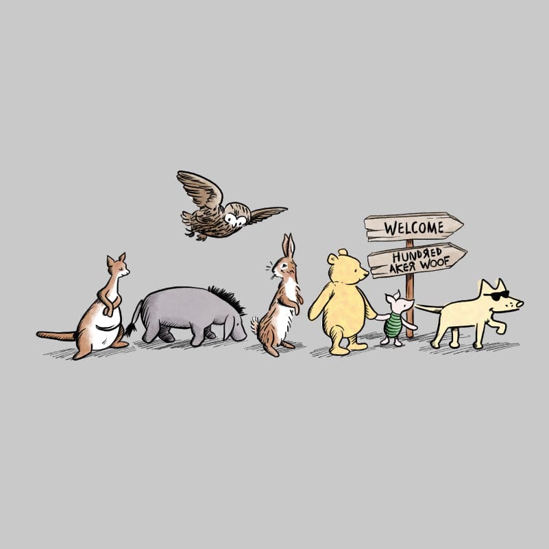 Hundred Acre Woof - Ladies T-Shirt V-Neck