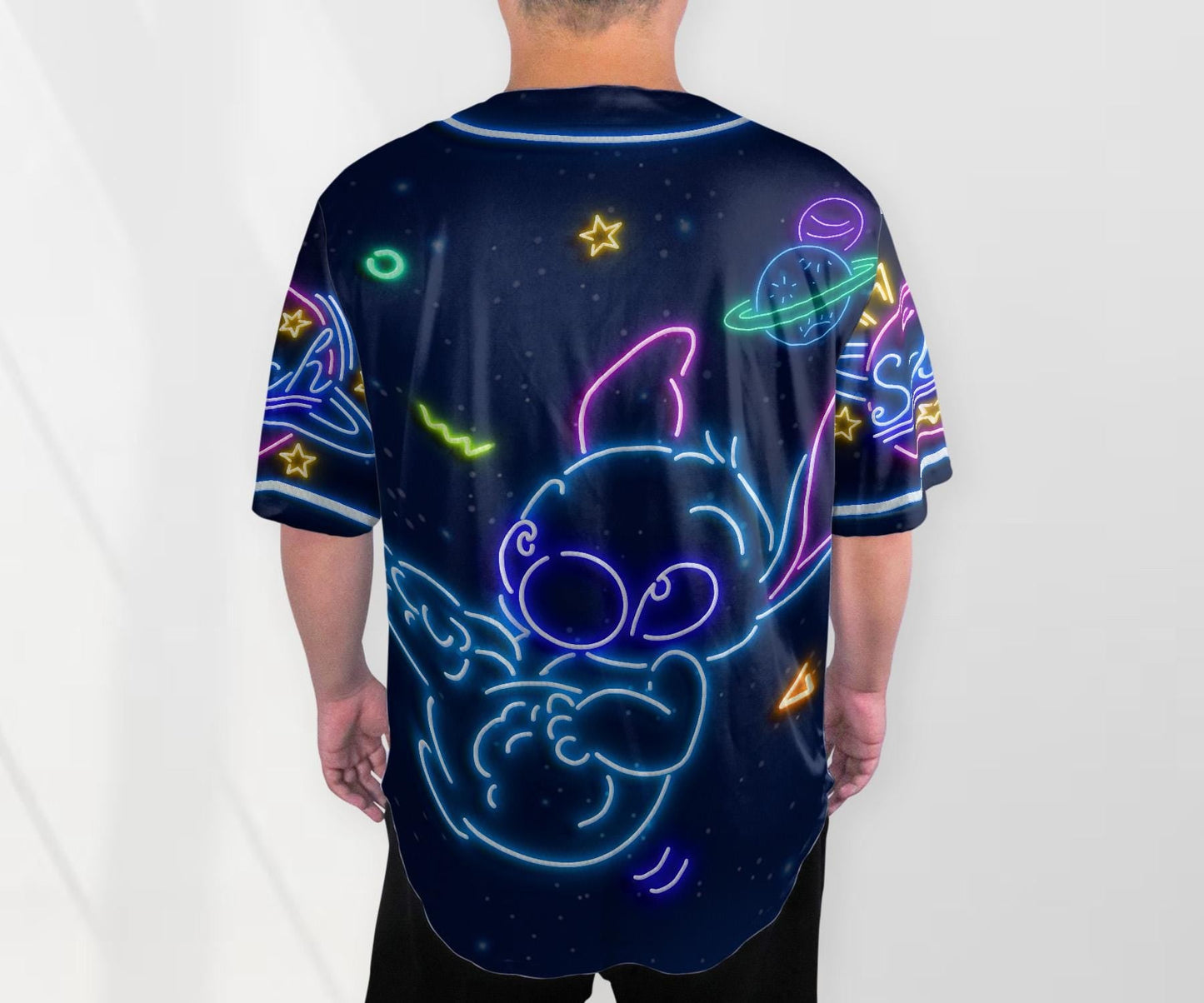 Stitch Baseball Jersey Neon Stitch Baseball Shirt Gift
