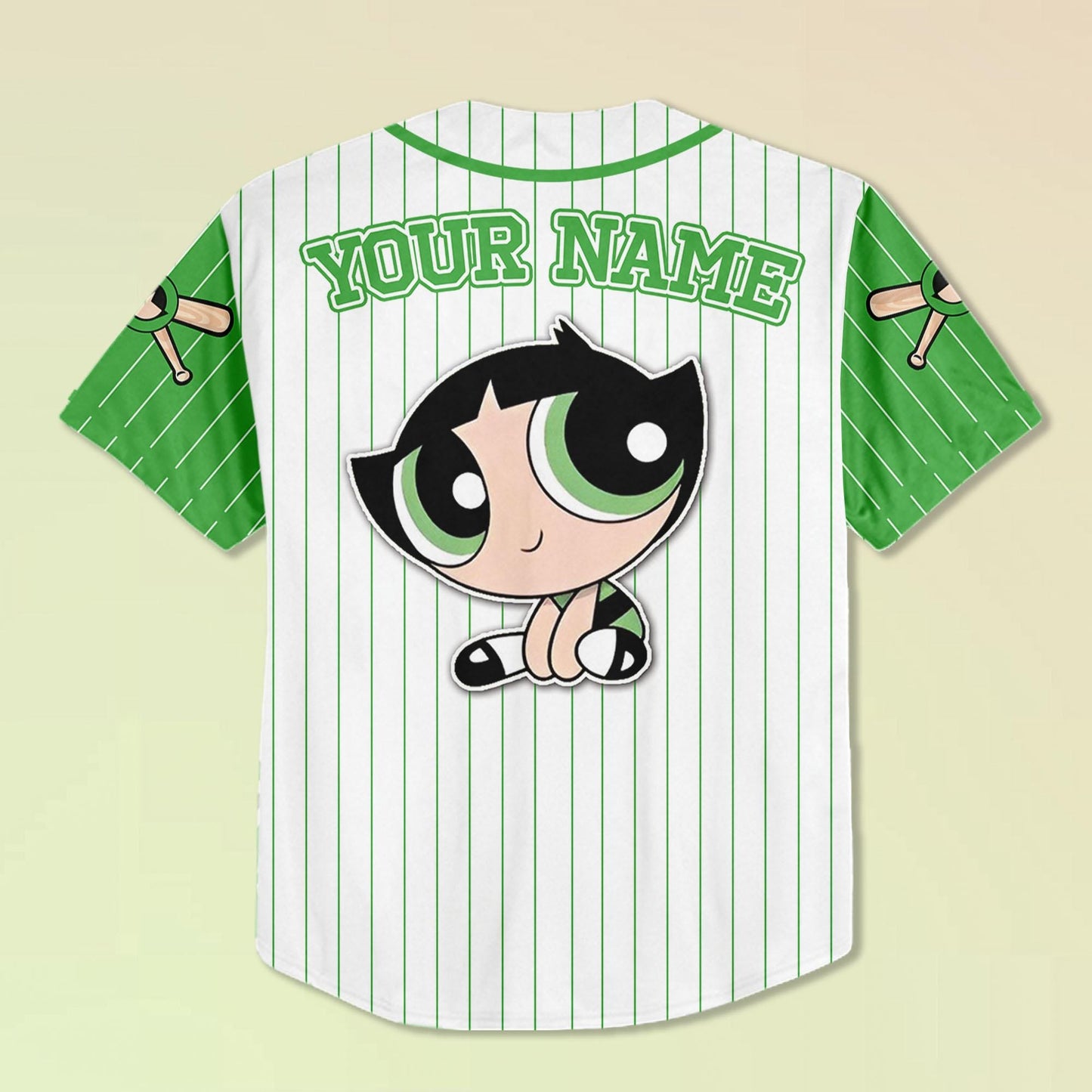 Custom Buttercup Baseball Jersey, Kid Youth Adult Jersey, Personalized Name Number Shirt, Power Cartoon Team Jersey, Gift for Fans