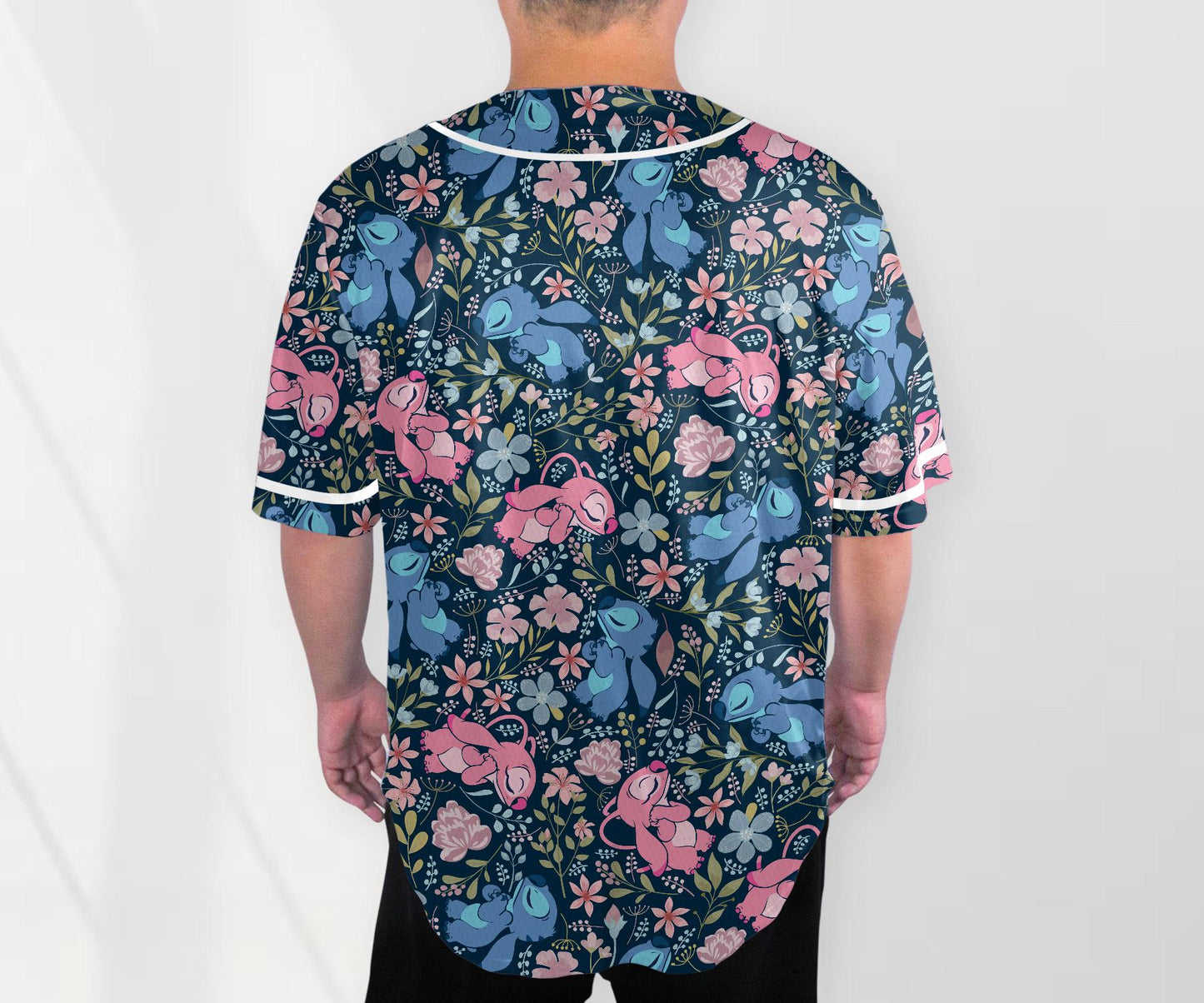 Angel Stitch Baseball Jersey Shirt Aloha Summer Tropical Jersey Stitch Angel Shirt Cute Stitch Shirt Gifts