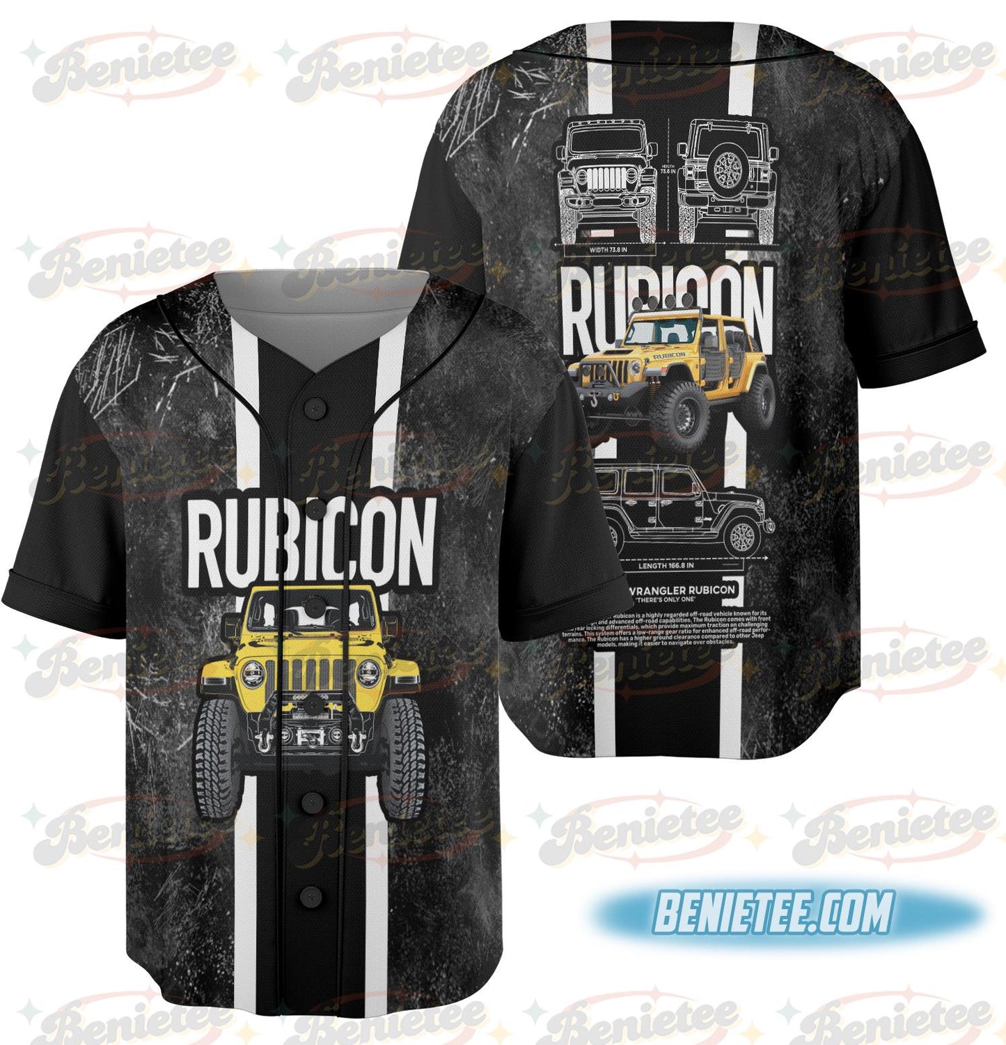 Jeep Rubicon Fan Art Baseball Jersey