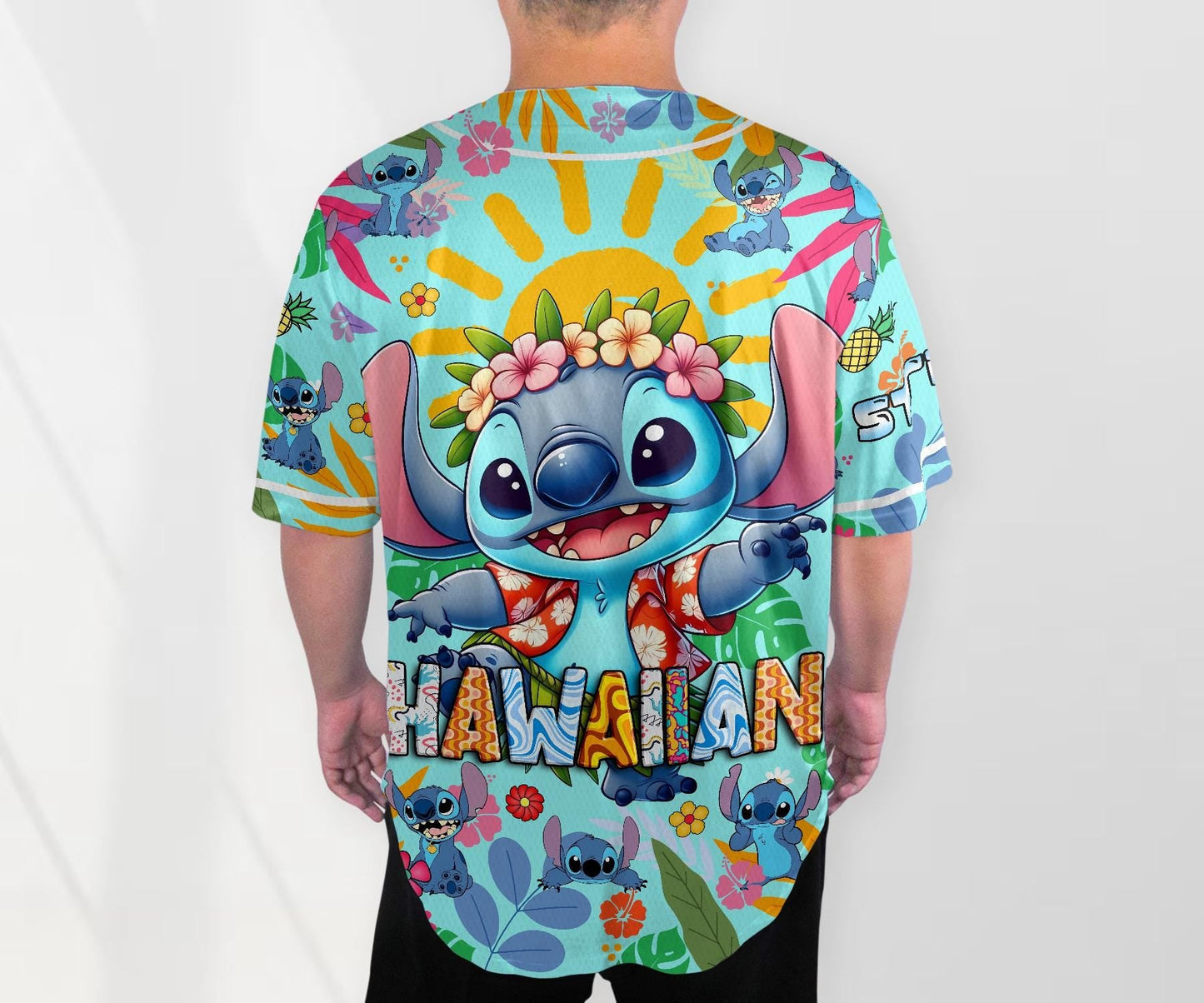 Stitch Baseball Jersey Shirt Aloha Tropical Shirt Relax Stitch Baseball Jersey Hawaiian Stitch Baseball Shirt Cute Stitch Shirt Gifts