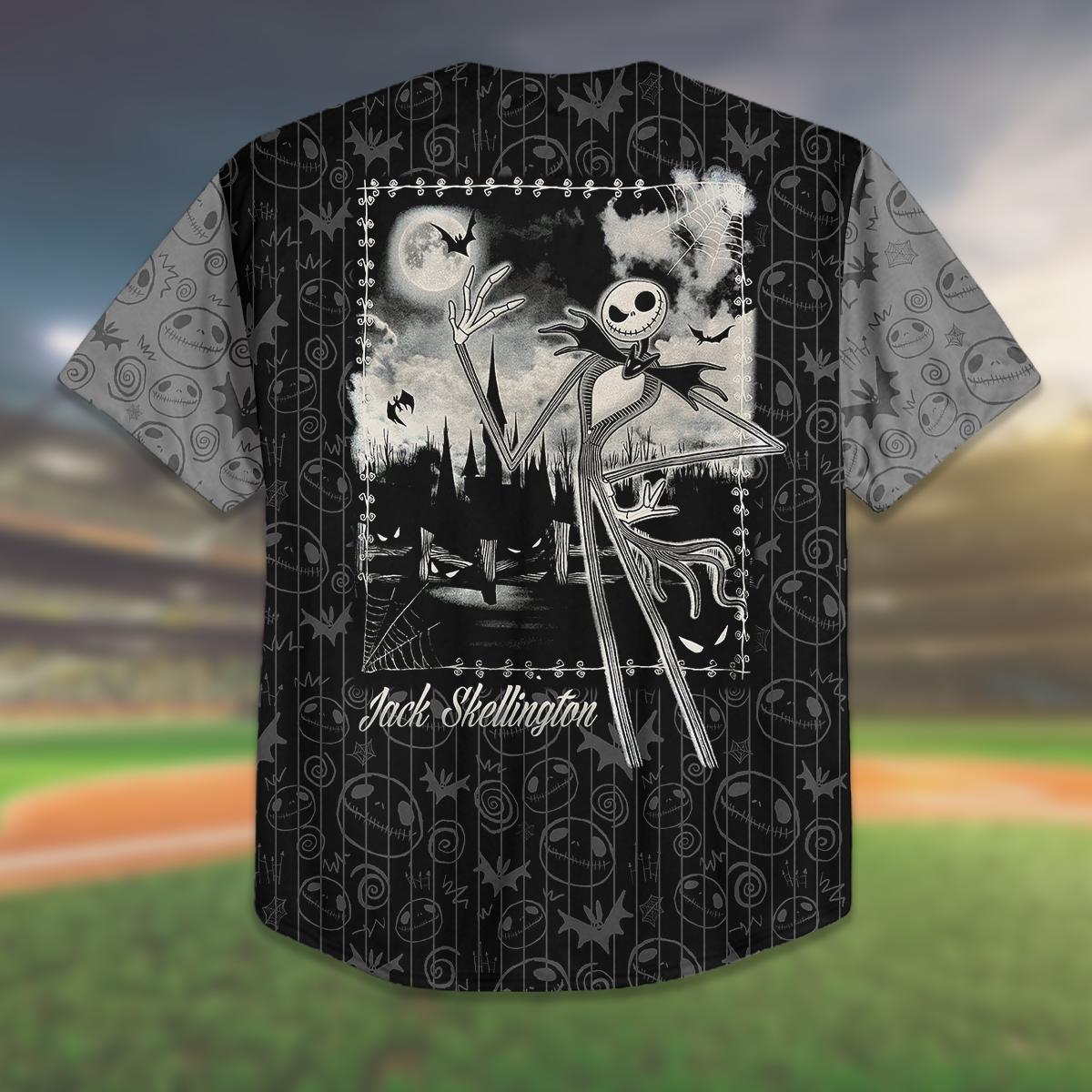 Custom Jack Skellington Baseball Jersey, Team Up Matching Outfit, Halloween Shirt, Personalized Name Number, Family Trip Jersey