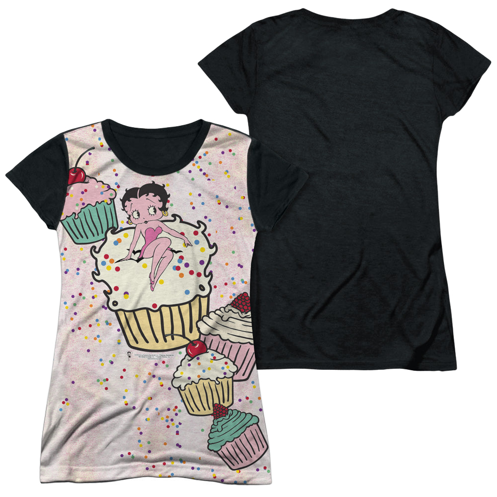 Betty Boop Cake Boop - Juniors Black Back T-Shirt