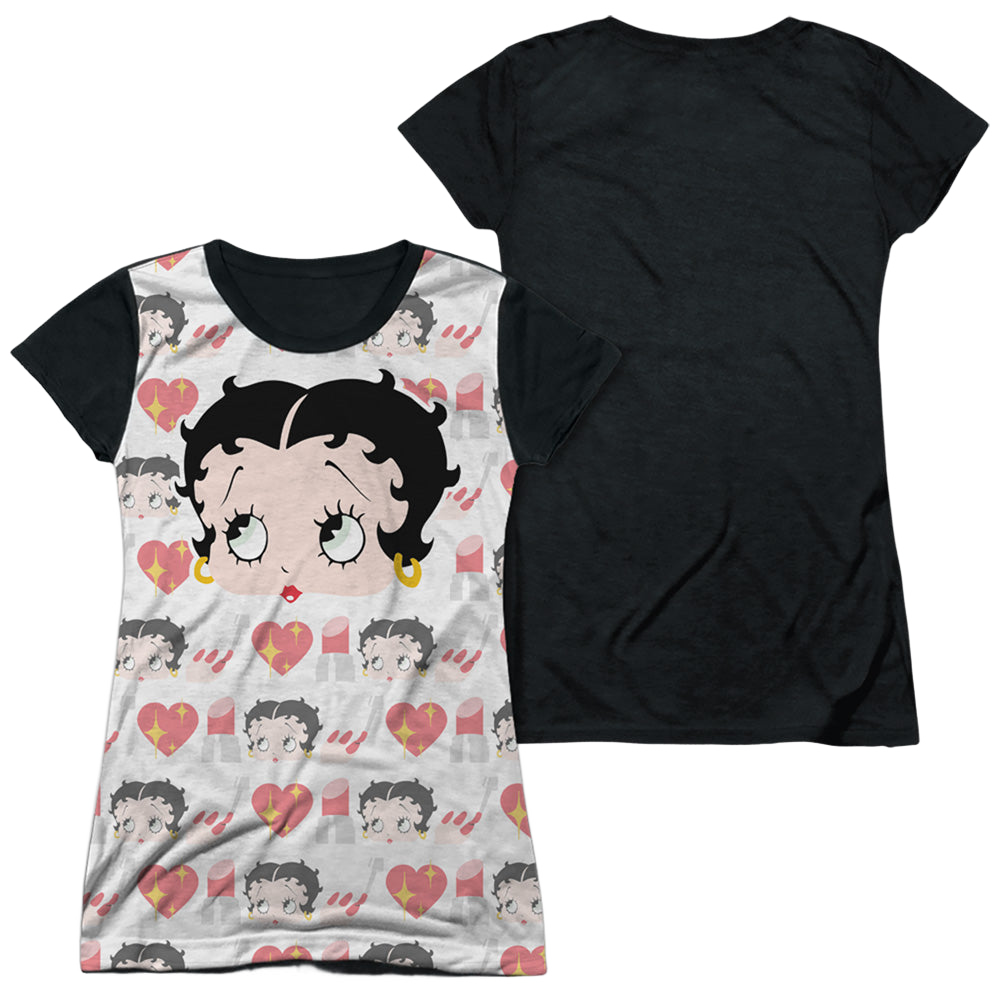 Betty Boop Symbol Sub - Juniors Black Back T-Shirt