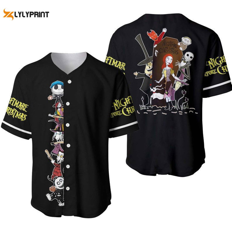 Jack & Sally The Nightmare Before Christmas All Over Print Baseball Jersey - lylyprint.com