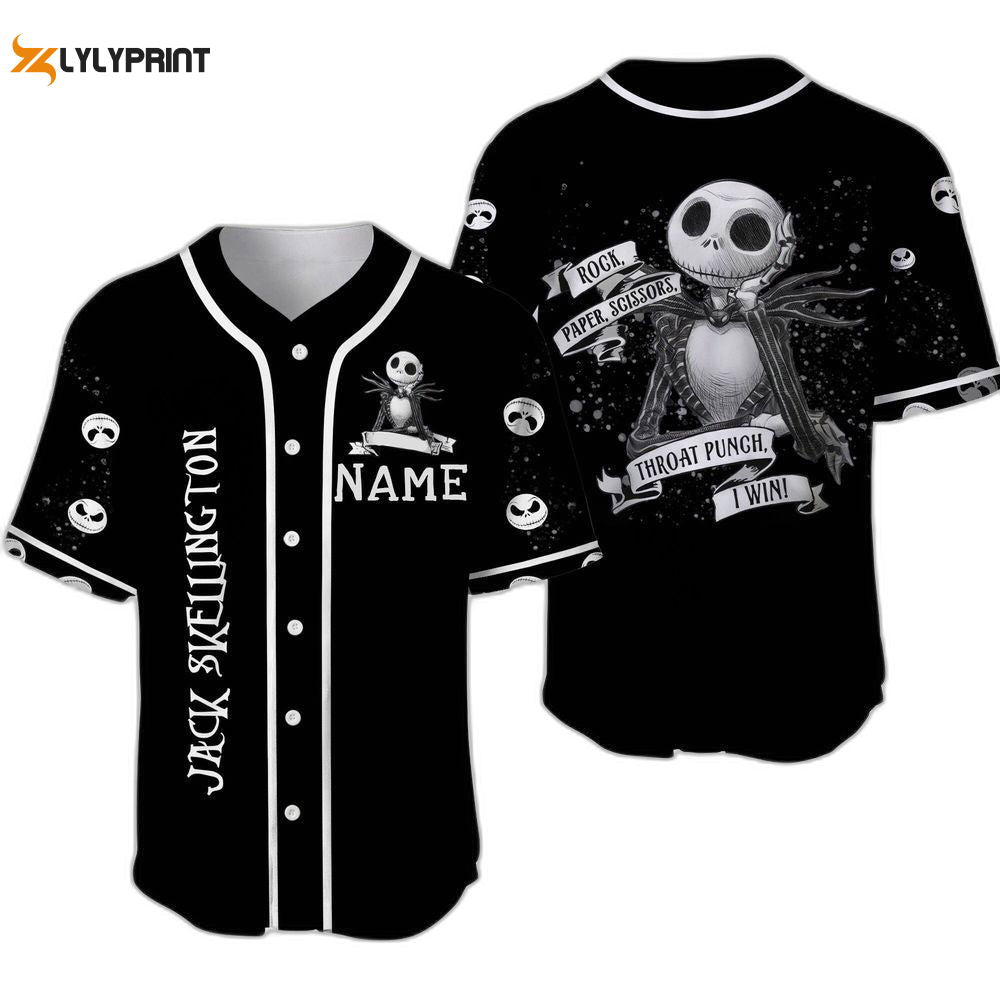 Jack Skelllington Baseball Jersey For Men Women, Nightmare Before Xmas Halloween Jersey - lylyprint.com