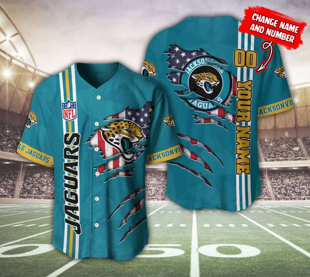 Jacksonville Jaguars Personalized Baseball Jersey - lylyprint.com