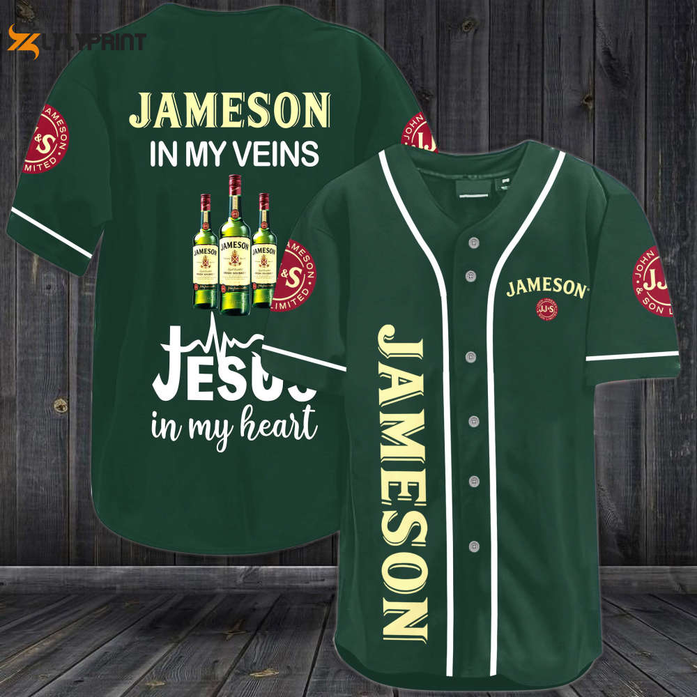 Jameson In My Veins Jesus In My Heart Baseball Jersey - lylyprint.com