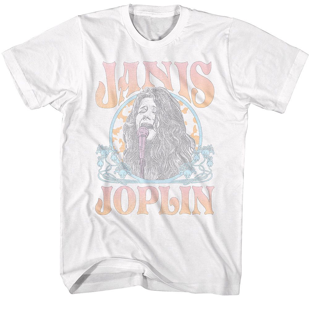 Janis Joplin - Faded Art Noveau Circle T-Shirt