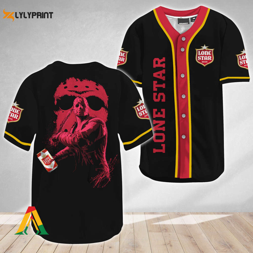 Jason Voorhees Friday The 13th Lone Star Beer Baseball Jersey - Gift for Men Women - lylyprint.com
