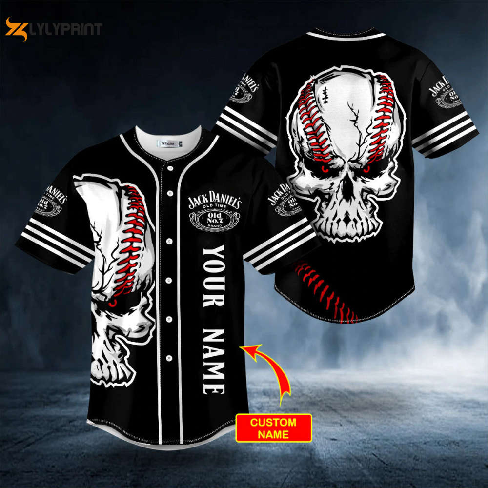 JD Old No 7 Skull All Over Print Unisex Baseball Jersey - lylyprint.com