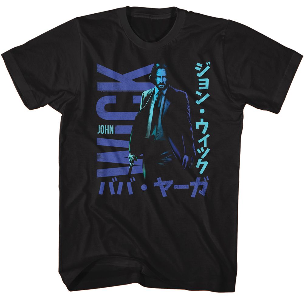 John Wick - Japanese Characters In Blue T-Shirt