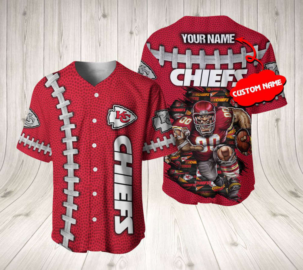 Kansas City Chiefs Personalized Baseball Jersey Fan Gifts - lylyprint.com