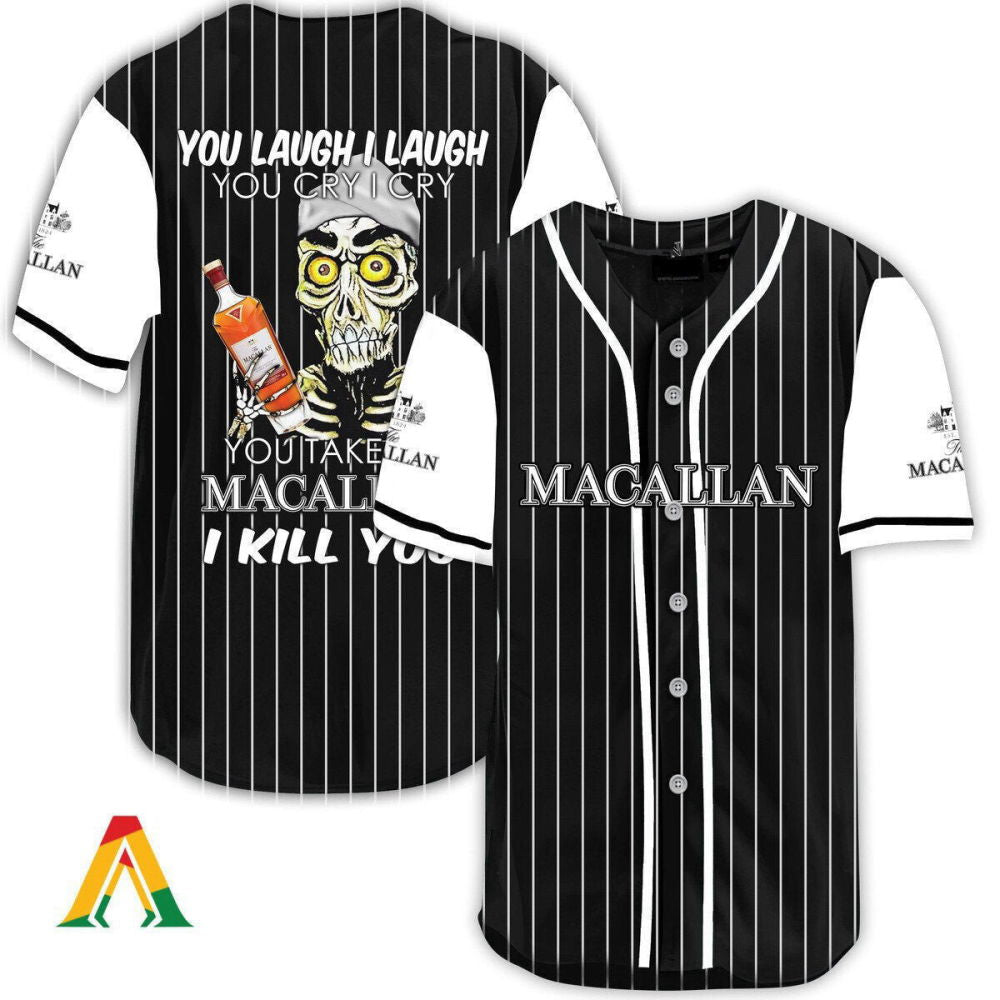 Laugh Cry Take My The Macallan Whiskey I Kill You Baseball Jersey - Aopprinter