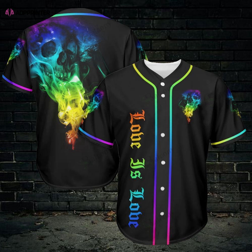 LGBT Skull Baseball Jersey 353 - Stylish Baseball Tee for Baseball Fans - Aopprinter